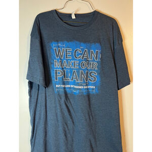 Men's Love in Faith T-shirt XL Blue Graphic Print